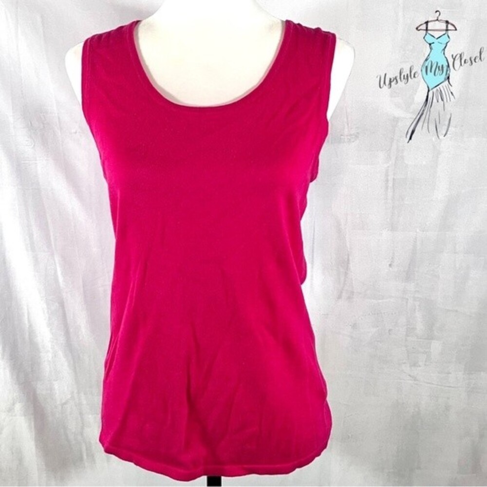 Cable & Gauge hot pink sleeveless knit sweater top size small